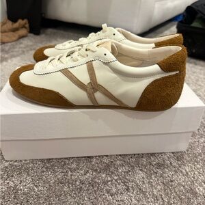 Veronica Beard Cream and Brown Casual Sneakers *NWT*